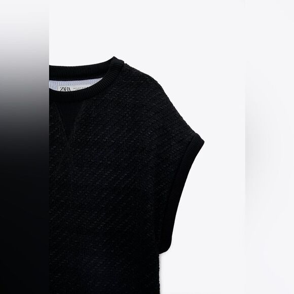 ZARA TEXTURED COMBINATION MINI DRESS NEW - Picture 8 of 9